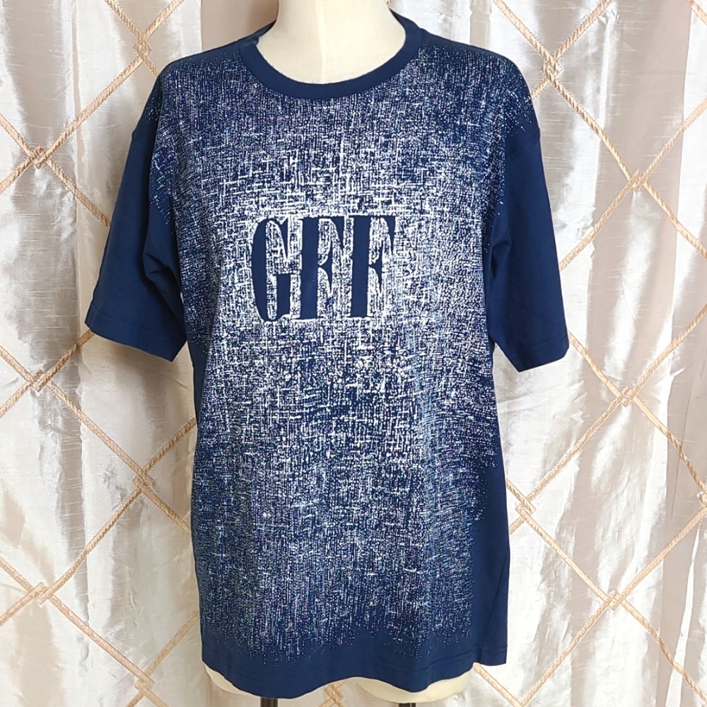 Gianfranco Ferre T-shirt Blue with white design XXL